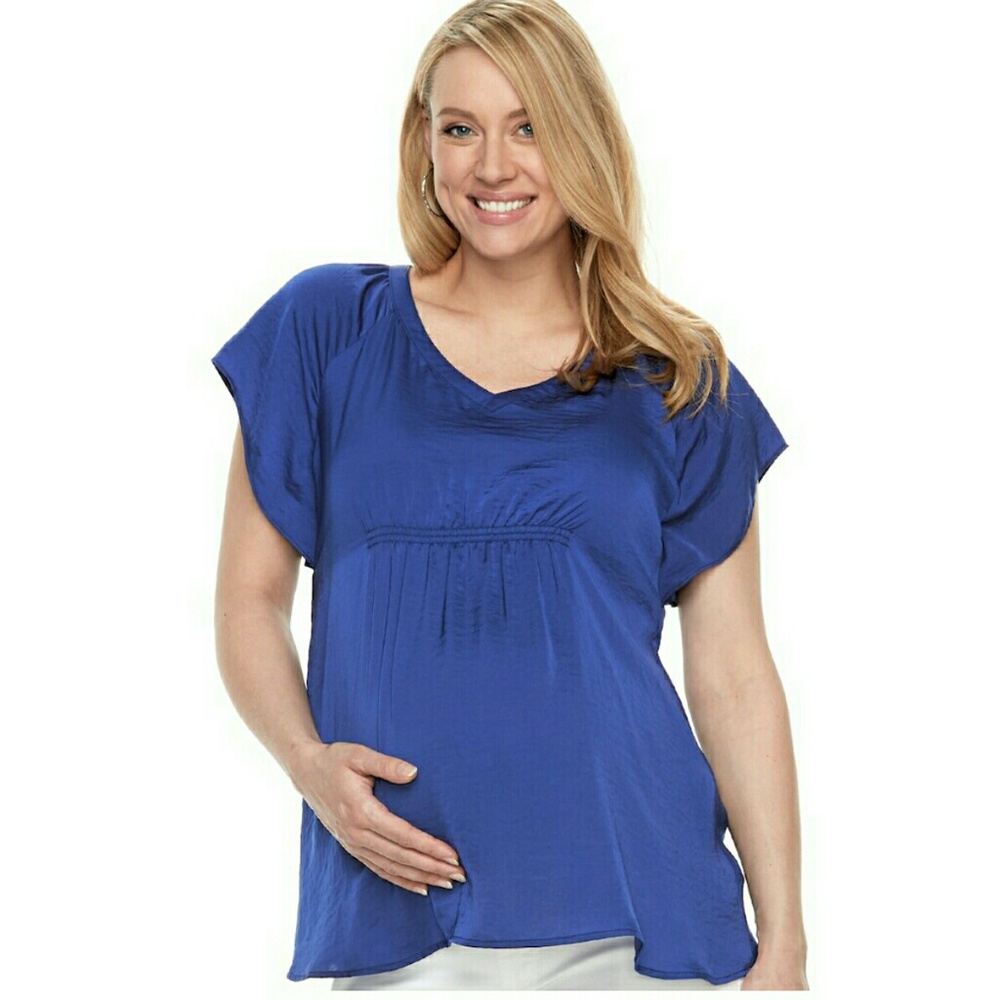 🌟B2G1 NWT Short Sleeve Maternity Top Blue